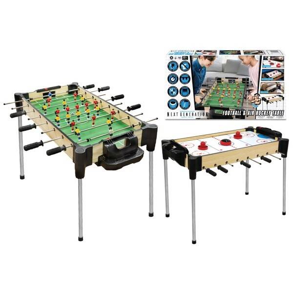 2-in-1 Reversible Football & Hover Puck Air Hockey Table