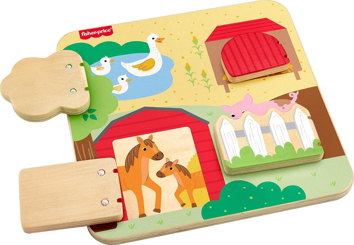 Wooden Peekaboo Farm Animals Board
