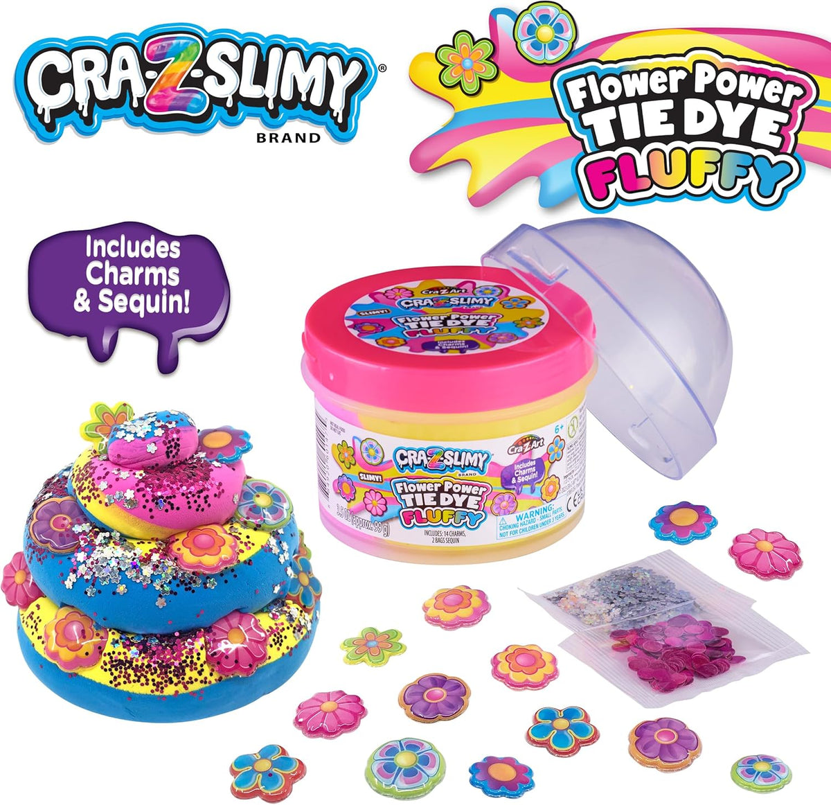 Slimy Topper Jars Power Multicolored - Pre Made Fluffy Slime